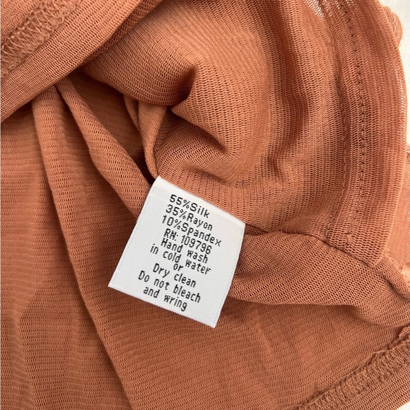 Vintage 2000s Rust Silk Embroidered Tank Top - Picture 6 of 7